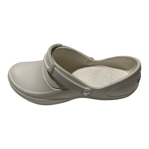 crocs womens 7 mercy white work clogs slip on rubber medical shoes - Picture 9 of 9